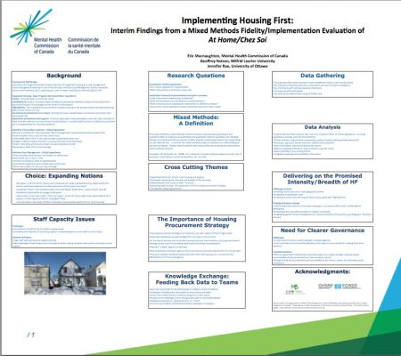 Implementing Housing First:  Interim Findings from a Mixed Methods Fidelity Evaluation by  Eric Macnaughton, Geoff Nelson, Jennifer Rae
