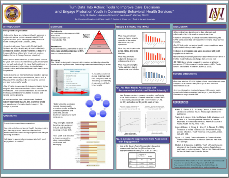 Turn Data Into Action: Tools to Improve Care Decisions and Engage Probation Youth in Community Behavioral Health Services* by  Emily B. Gerber, Jeannine Schumm, Jen Leland, & Zachary Smith
